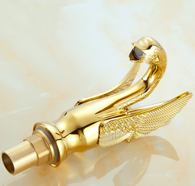 Gold Finished Swan Faucet  -  Gold Water Taps & Faucets
