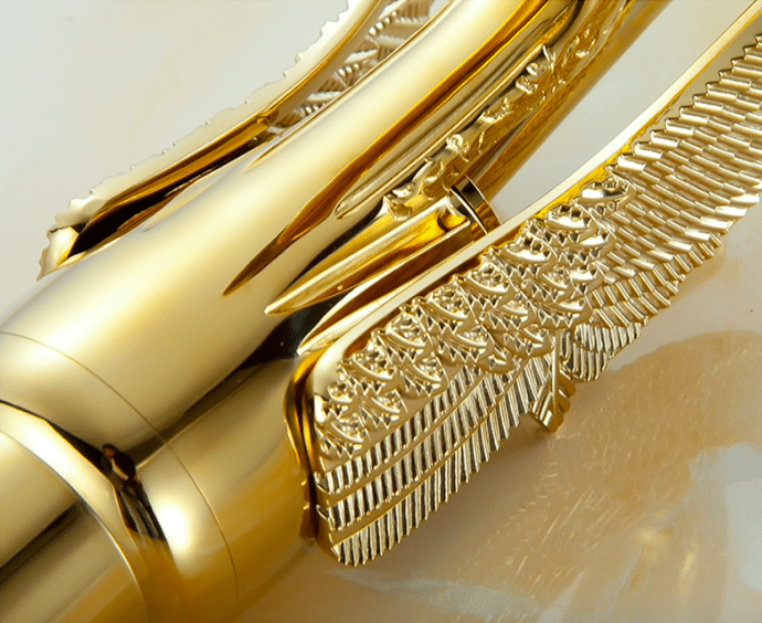 Gold Finished Swan Faucet  -  Gold Water Taps & Faucets