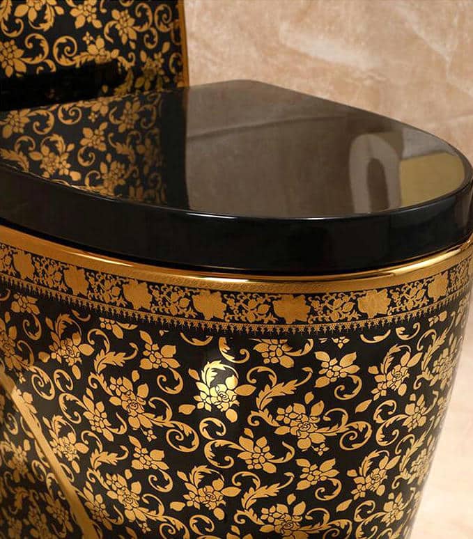 Modern Black and Gold Toilet  -  Black Toilets