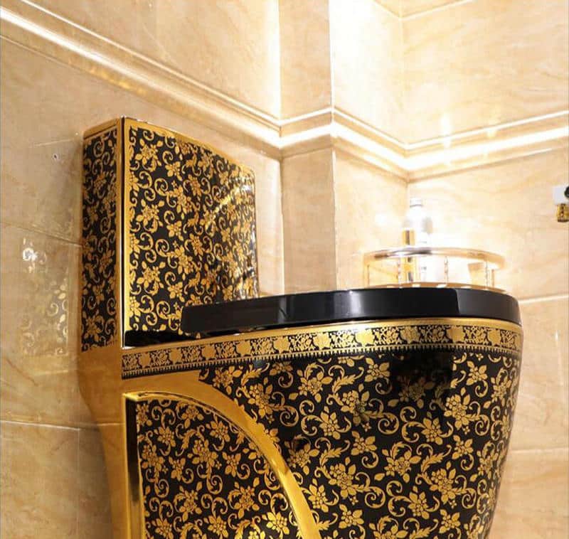 Modern Black and Gold Toilet  -  Black Toilets