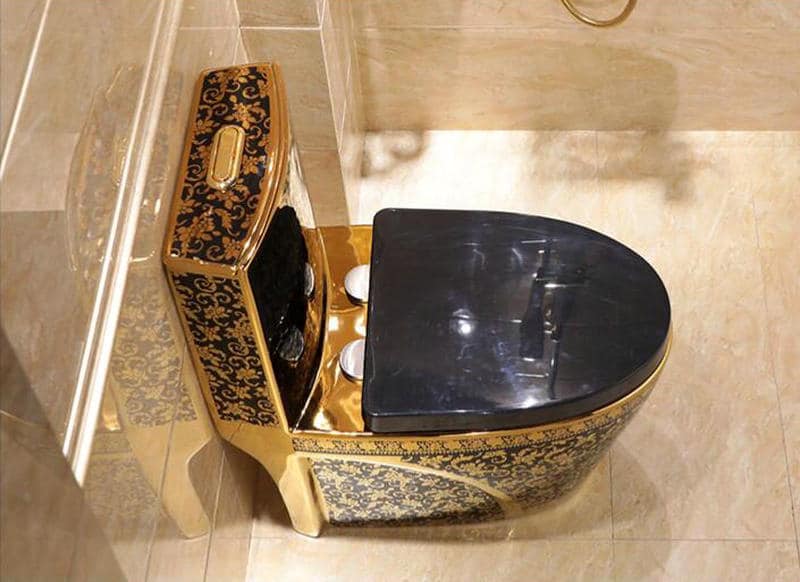 Modern Black and Gold Toilet  -  Black Toilets