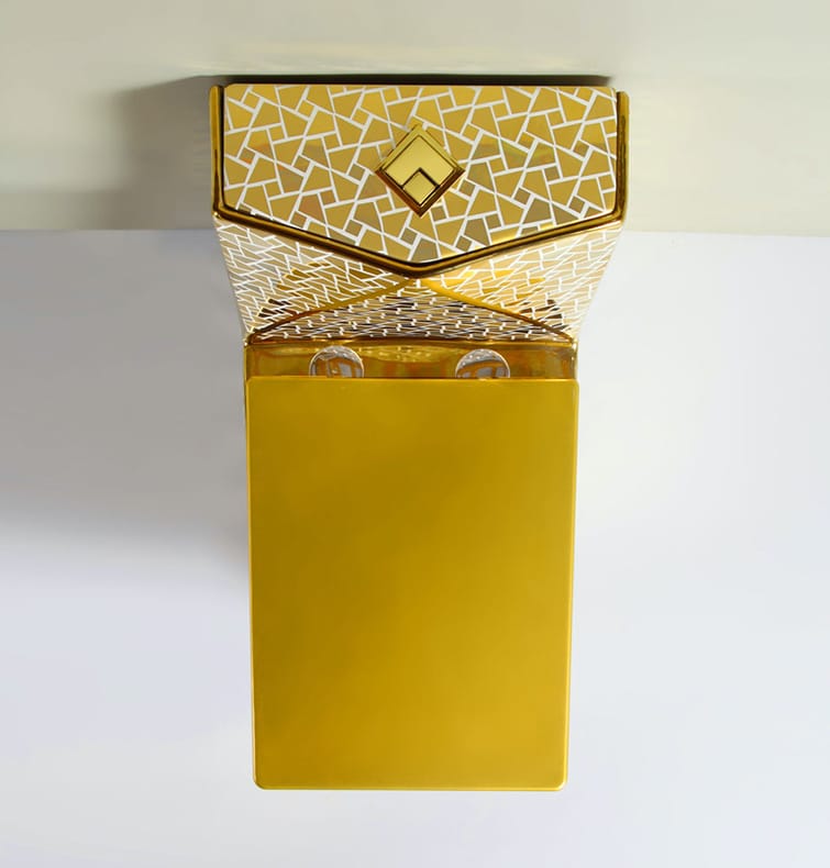 Angular Mosaic Gold Toilet  -  Gold Toilets