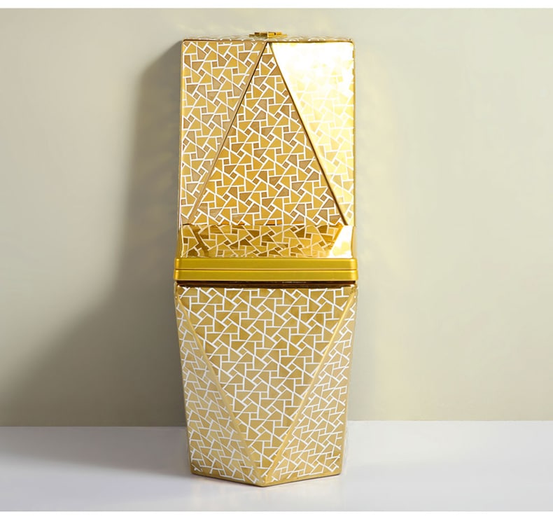 Angular Mosaic Gold Toilet  -  Gold Toilets