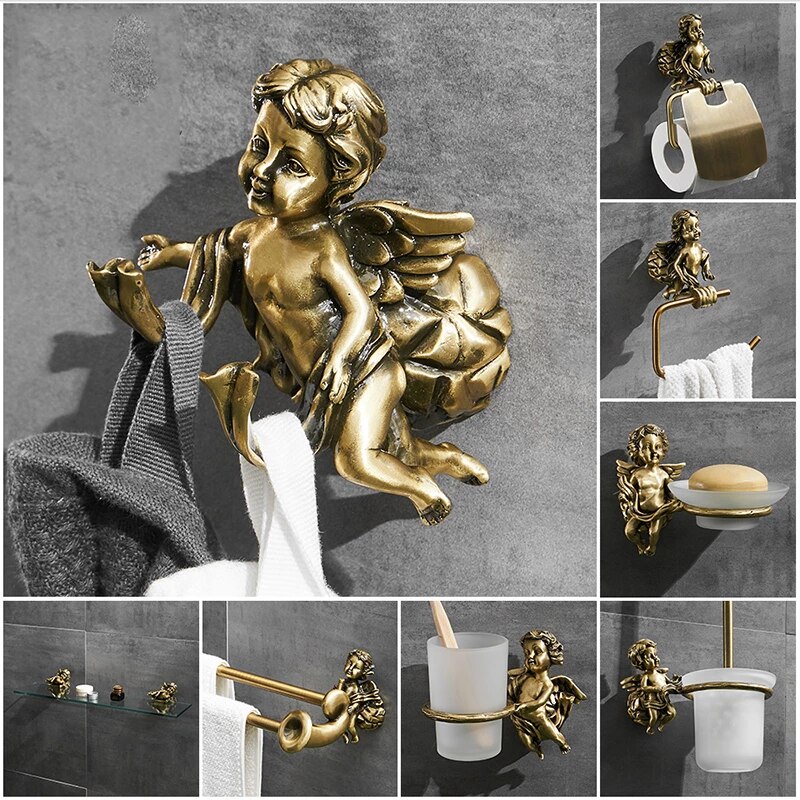 Angel bathroom accessories set