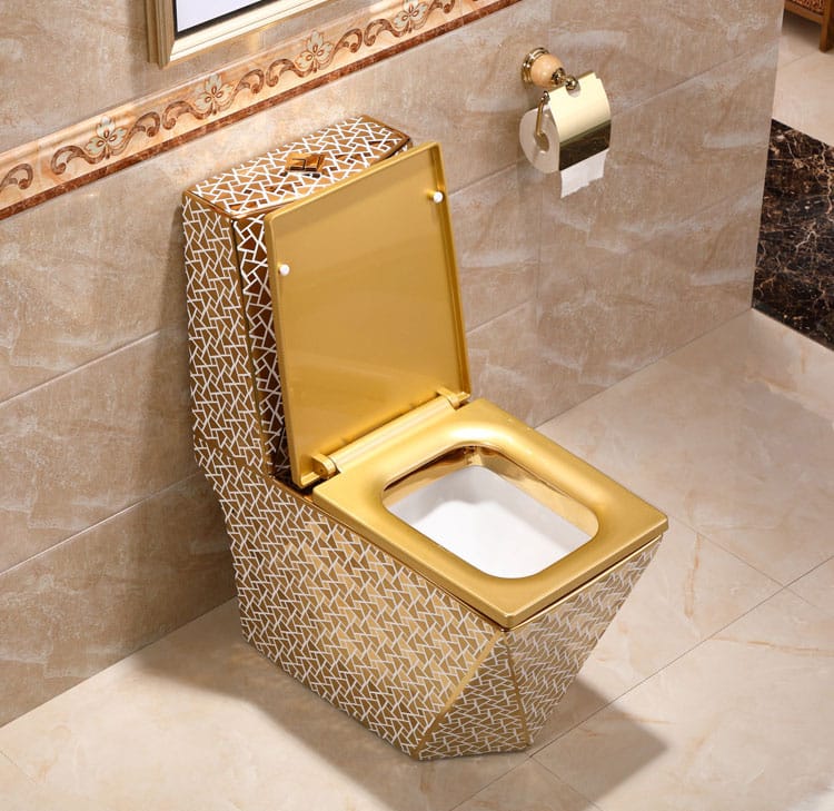 Angular Mosaic Gold Toilet  -  Gold Toilets