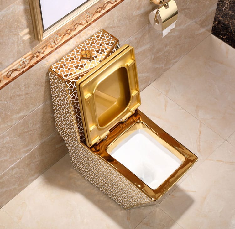 Angular Mosaic Gold Toilet  -  Gold Toilets