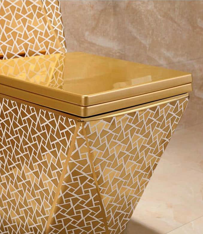 Angular Mosaic Gold Toilet  -  Gold Toilets