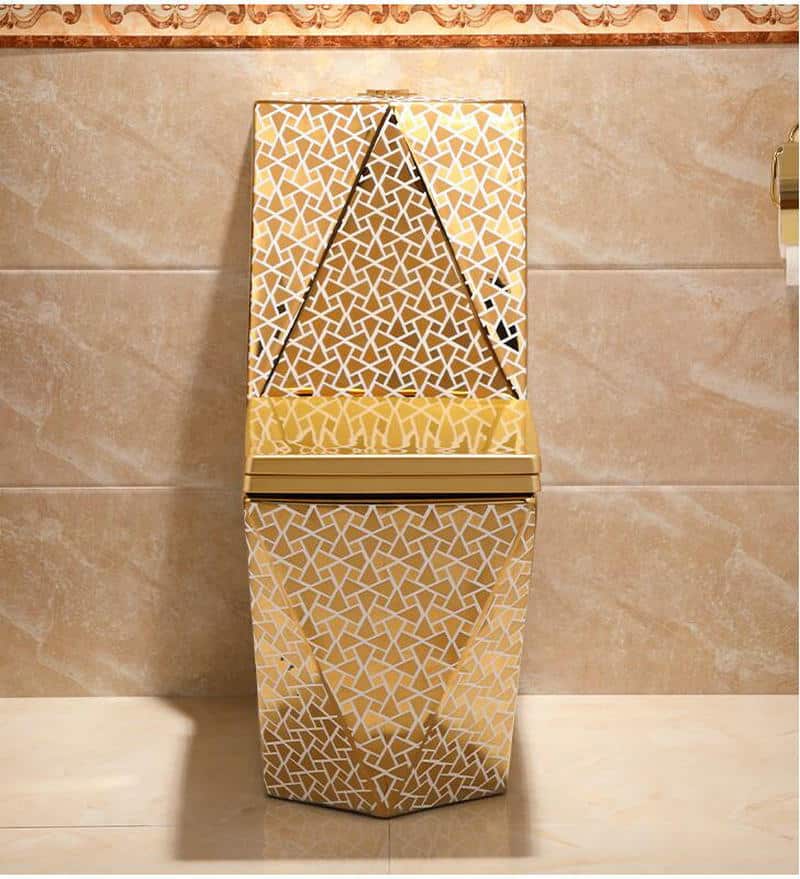 Angular Mosaic Gold Toilet  -  Gold Toilets