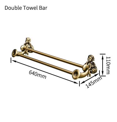 Bronze Angel Double Towel Bar  -  Bathroom Accessories
