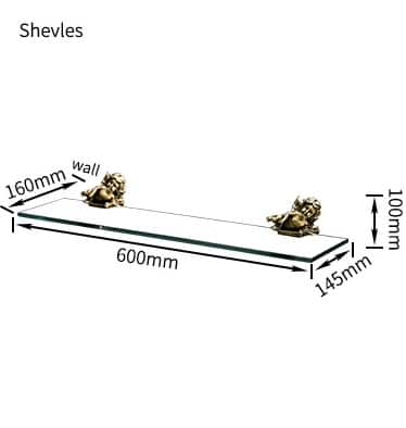Bronze Angel Glass Shelf  -  Bathroom Accessories