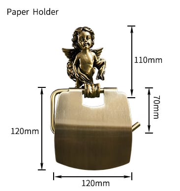 Bronze Angel Paper Holder  -  Bathroom Accessories