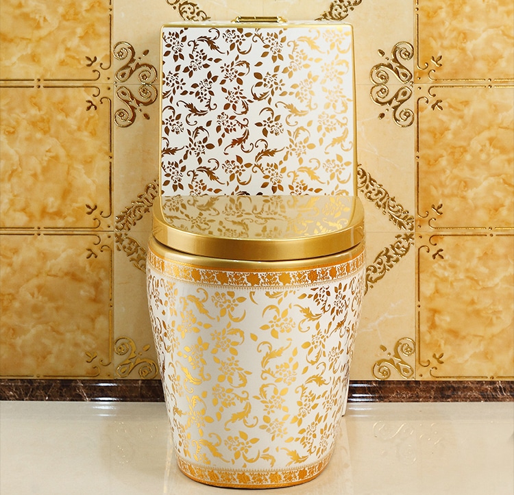 White and Gold Toilet  -  Gold Toilets