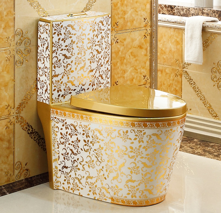 White and Gold Toilet  -  Gold Toilets