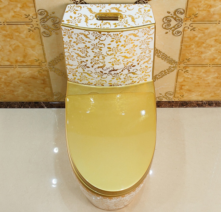 White and Gold Toilet  -  Gold Toilets