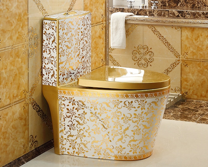 White and Gold Toilet  -  Gold Toilets