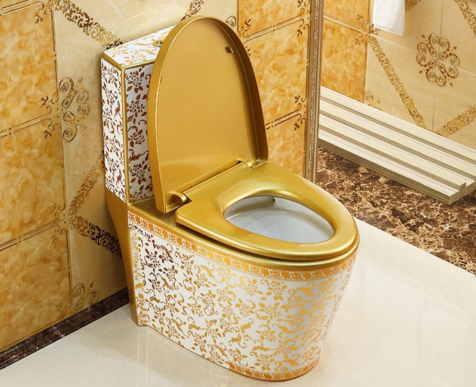 White and Gold Toilet  -  Gold Toilets