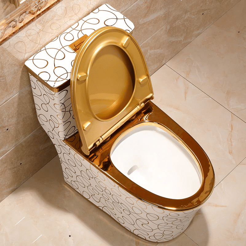 Divine Toilet With Gold Lines-Ornaments  -  Gold Toilets