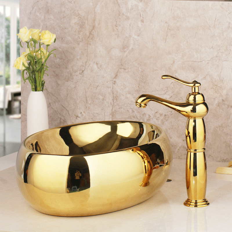 Gold Simple Bathroom Basin  -  Gold Bathroom Basins / Sinks