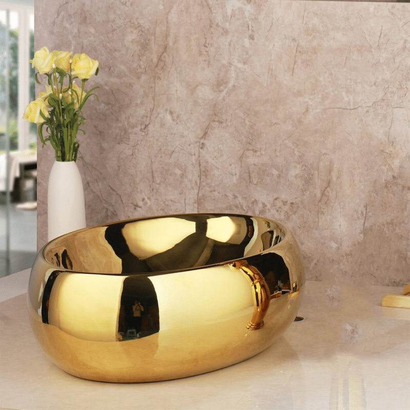 Gold Simple Bathroom Basin  -  Gold Bathroom Basins / Sinks