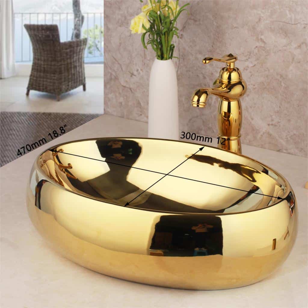 Gold Simple Bathroom Basin  -  Gold Bathroom Basins / Sinks