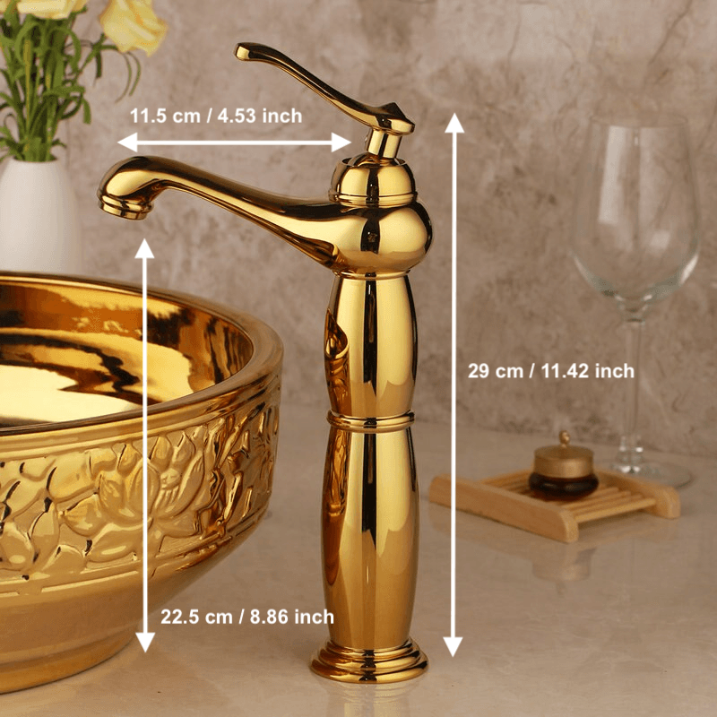 Gold Bathroom Basin Faucet  -  Gold Water Taps & Faucets