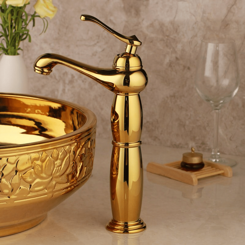 Gold Bathroom Basin Faucet  -  Gold Water Taps & Faucets