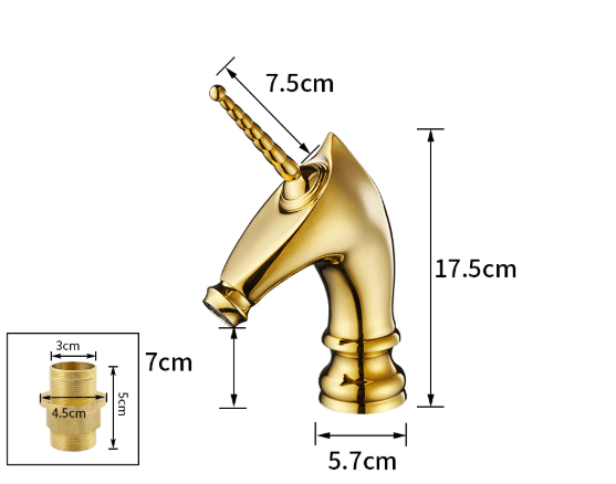Gold Unicorn Bathroom Sink Faucet  -  Gold Water Taps & Faucets