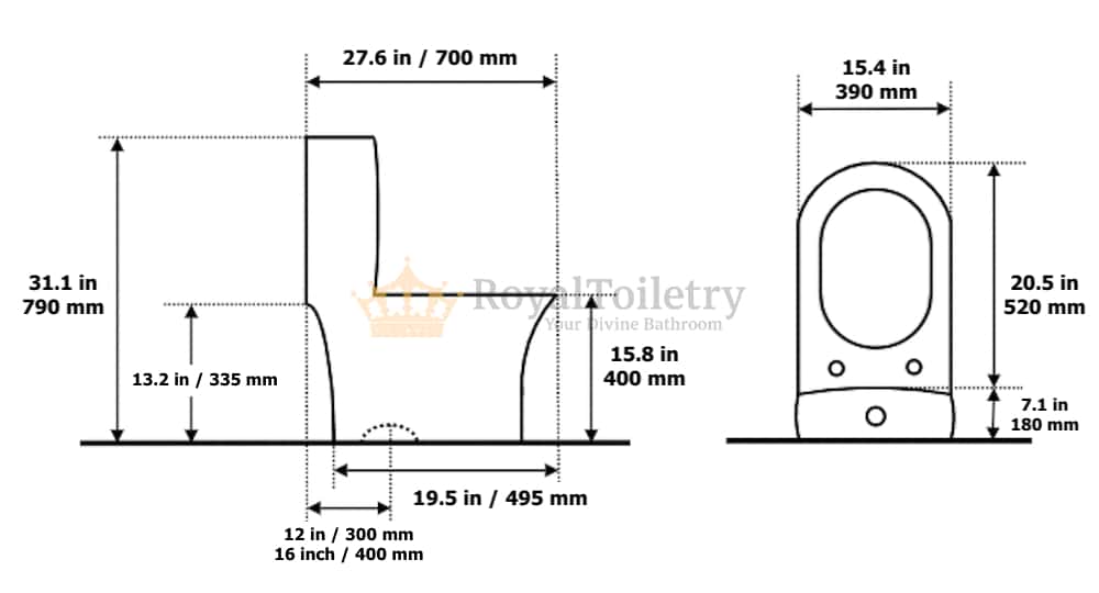 Gold Toilet With Horizontal White Patterns - drawing