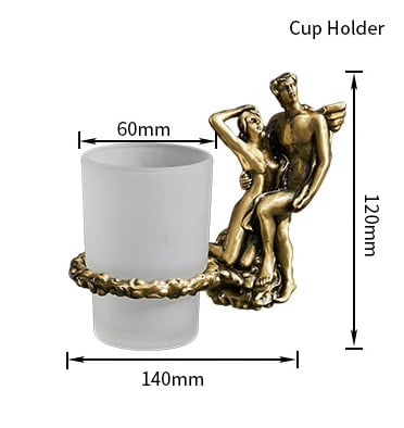 Bronze “Lovers” Cup-Toothbrush Holder  -  Bathroom Accessories