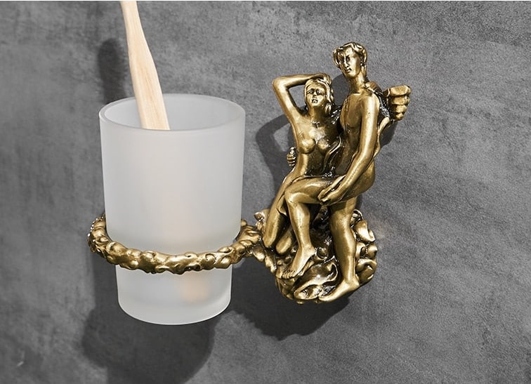 Bronze “Lovers” Cup-Toothbrush Holder  -  Bathroom Accessories
