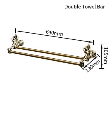 Bronze “Lovers” Double Towel Bar  -  Bathroom Accessories