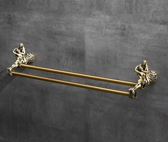 Bronze “Lovers” Double Towel Bar  -  Bathroom Accessories