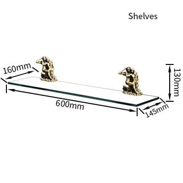 Bronze “Lovers” Glass Shelf  -  Bathroom Accessories