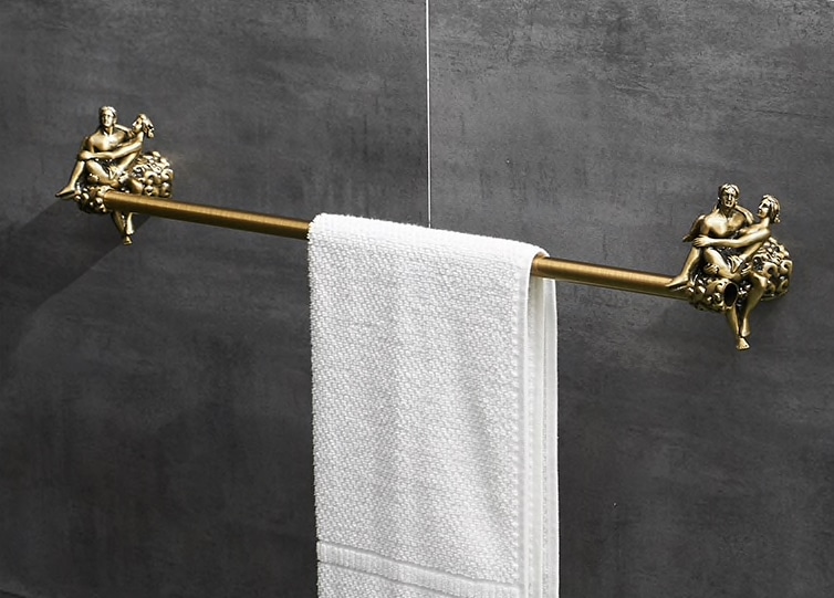 Bronze “Lovers” Single Towel Bar  -  Bathroom Accessories