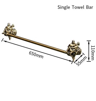 Bronze “Lovers” Single Towel Bar  -  Bathroom Accessories