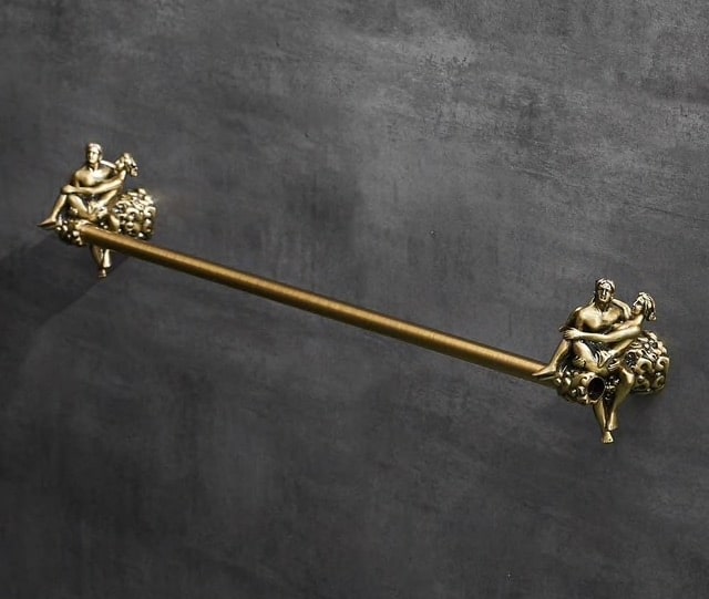 Bronze “Lovers” Single Towel Bar  -  Bathroom Accessories