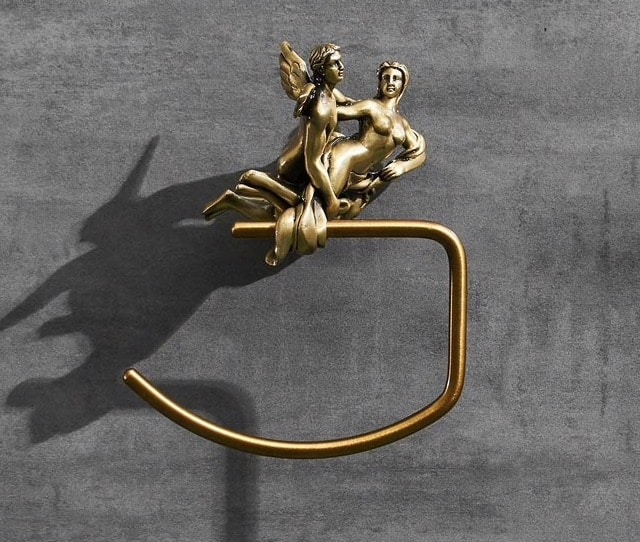 Bronze “Lovers” Towel Ring  -  Bathroom Accessories