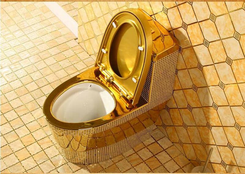 Compact Mosaic Gold Toilet  -  Gold Toilets