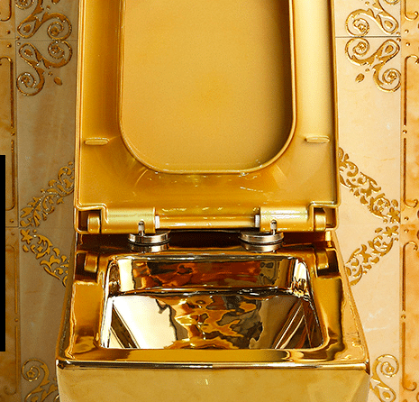 Angular Plain Gold Toilet  -  Gold Toilets