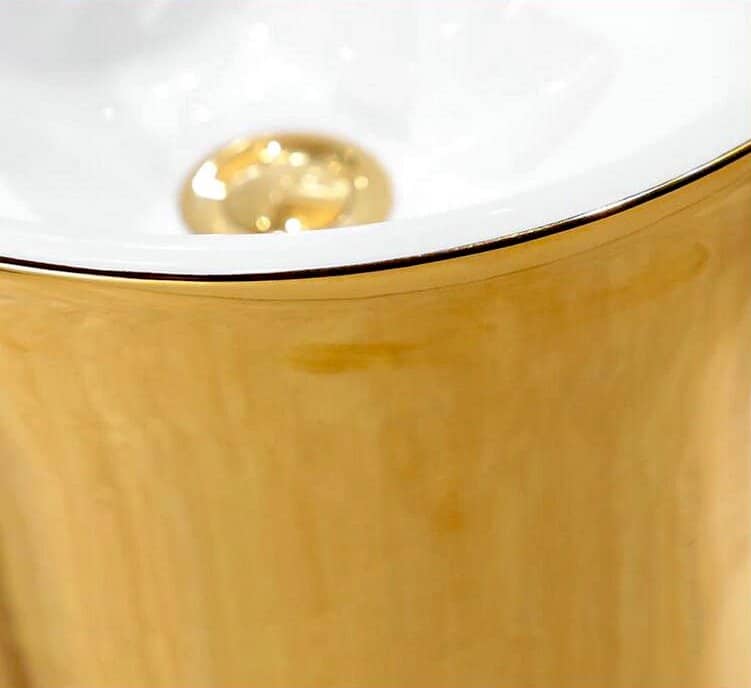 Plain Gold Pedestal Basin  -  Gold Bathroom Basins / Sinks