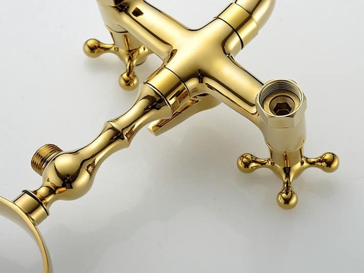 Retro Gold Bathtub Faucet & Shower Set  -  Shower Sets & Bathtub Faucets