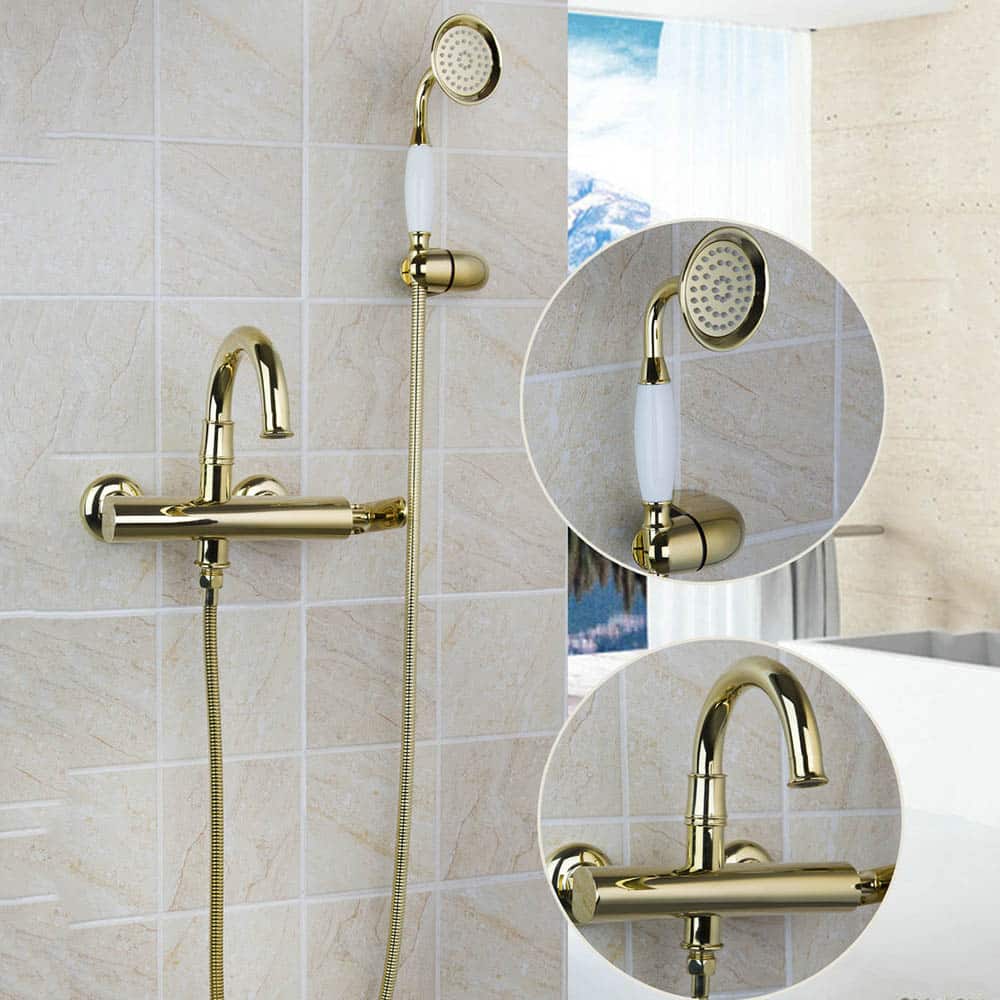 Simple Classic Gold Shower Set  -  Shower Sets & Bathtub Faucets