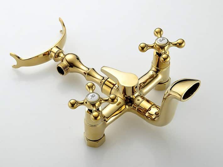 Retro Gold Bathtub Faucet & Shower Set  -  Shower Sets & Bathtub Faucets