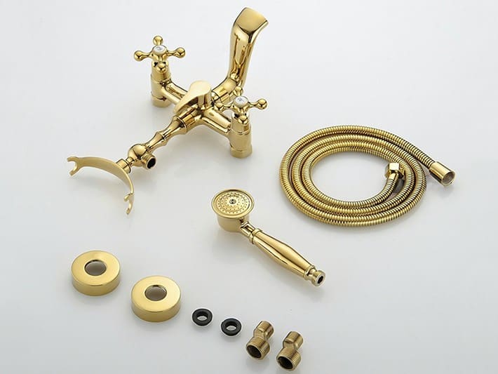 Retro Gold Bathtub Faucet & Shower Set  -  Shower Sets & Bathtub Faucets