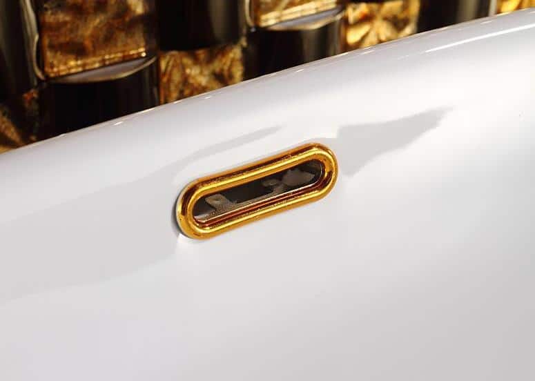 Gold Bathroom Basin With Diamond Pattern, Oval  -  Gold Bathroom Basins / Sinks