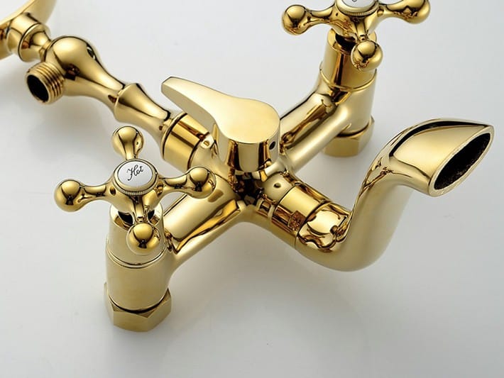 Retro Gold Bathtub Faucet & Shower Set  -  Shower Sets & Bathtub Faucets