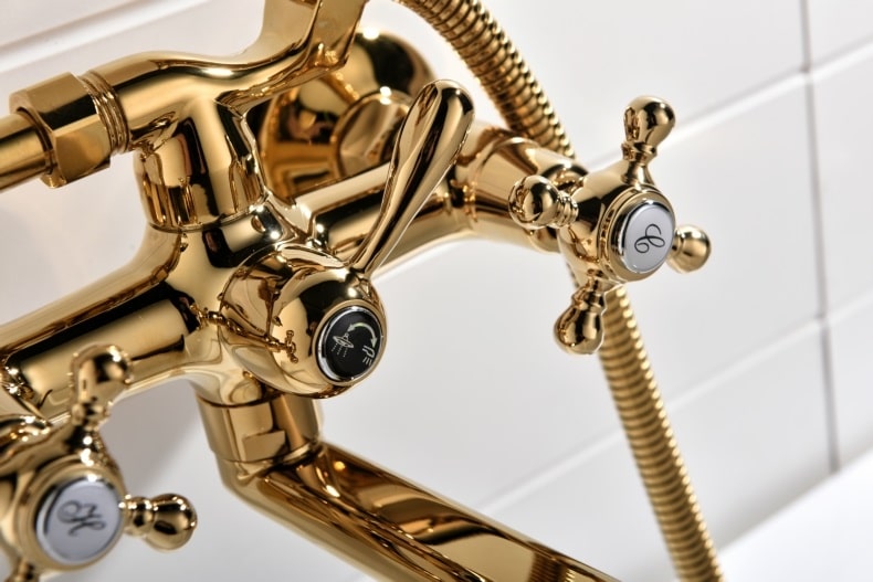 Gold Bathtub Faucet & Shower Set  -  Shower Sets & Bathtub Faucets