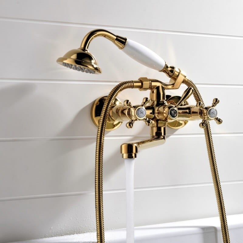 Gold Bathtub Faucet & Shower Set  -  Shower Sets & Bathtub Faucets