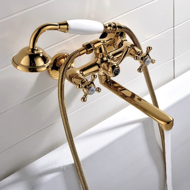 Gold Bathtub Faucet & Shower Set  -  Shower Sets & Bathtub Faucets