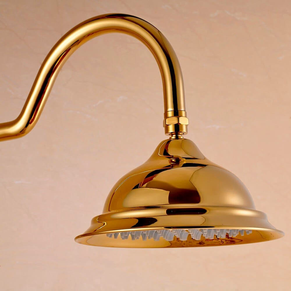 Retro Gold Bathroom Shower Set With Diamonds  -  Shower Sets & Bathtub Faucets